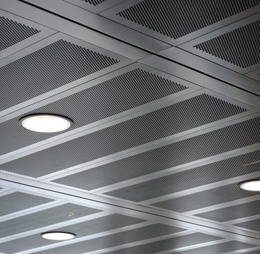 Acoustic grid ceiling system installation Dubai