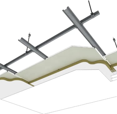 Feature gypsum ceiling installation for Dubai villa