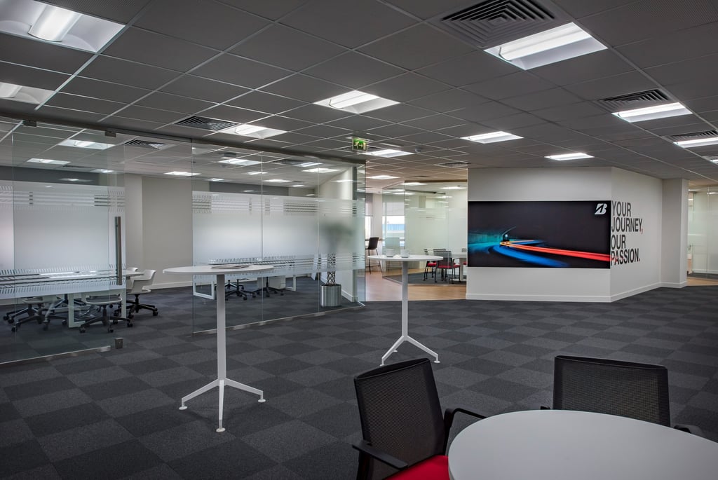 Carpet tile flooring installation in a Dubai office